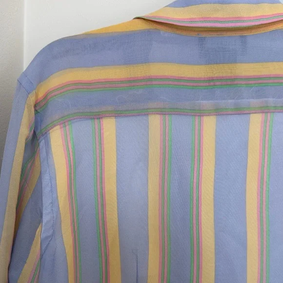 Ralph Lauren Women's Stripe Silk Shirt Dress - 12 - Picture 9 of 14